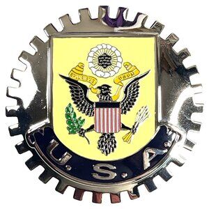 USA Eagle Car Medallion Grille Badge Emblem w/Hardware Chrome Patriotic American